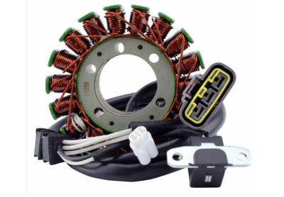 Motor stator with connectors on a white background