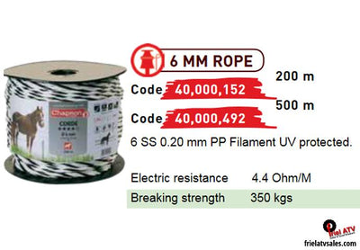 6MM ELECTRIC FENCE ROPE , Electric livestock fencing , ELECTRIC FENCE ROPE , Electric Fence Wire , Farm Fencing