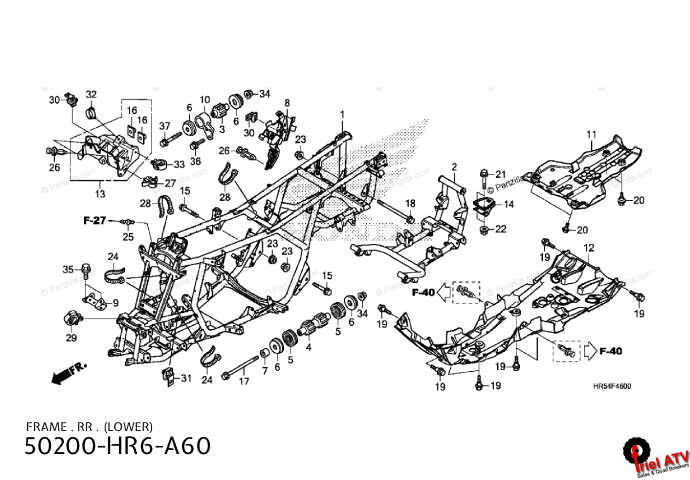 LOWER REAR SUB FRAME HONDA TRX500-520 | Friel atv sales – Friel ATV ...